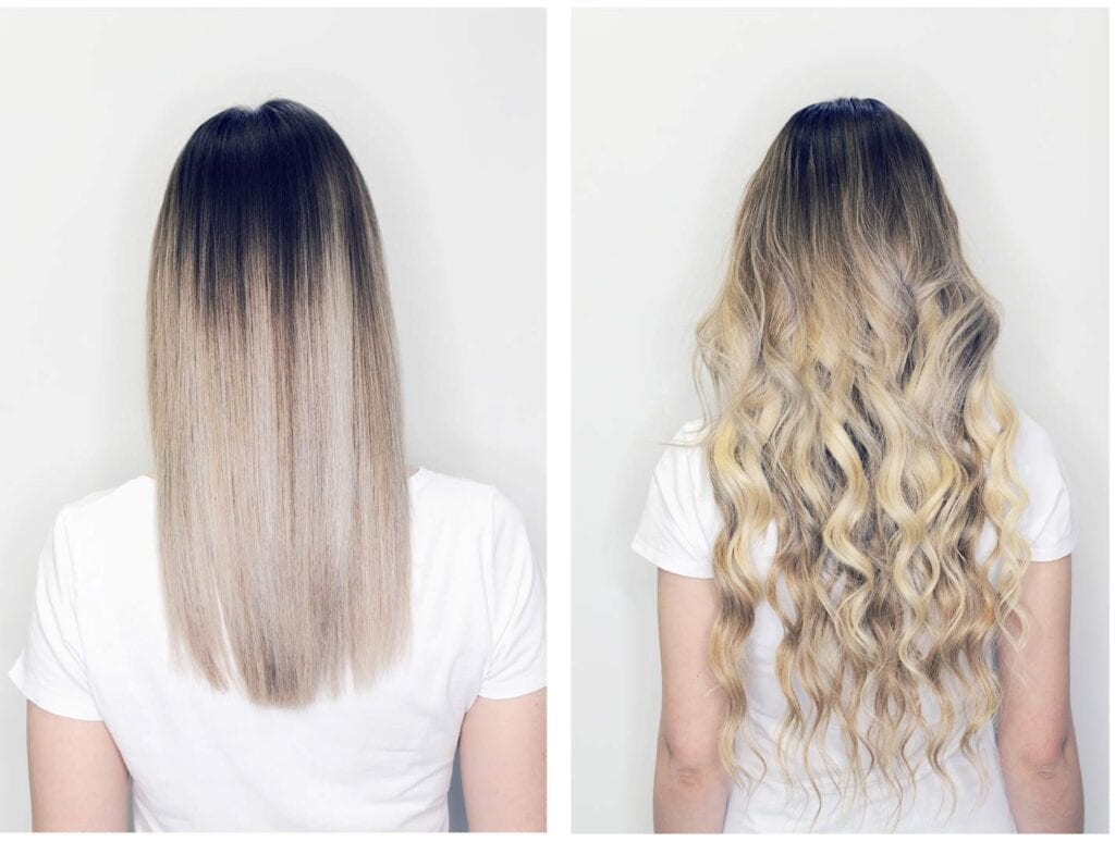 before and after hair extensions